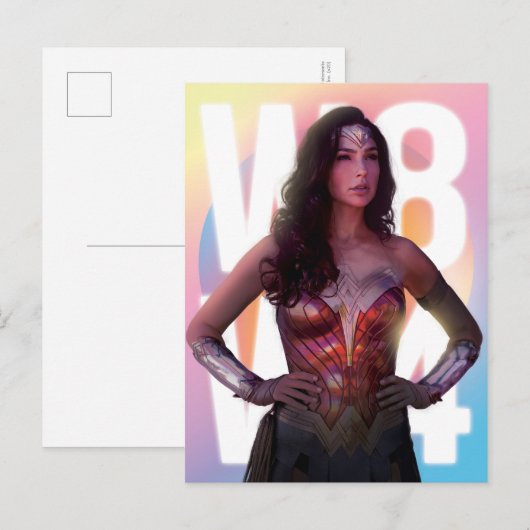 W84 | Lo Fi Pastel Rainbow Wonder Woman Foto Uitnodiging Briefkaart (Voorkant / Achterkant)