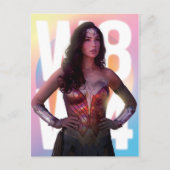 W84 | Lo Fi Pastel Rainbow Wonder Woman Foto Uitnodiging Briefkaart (Voorkant)