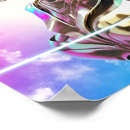 W84 | Lo Fi Wonder Woman Golden Armor Portret Poster (Hoek)