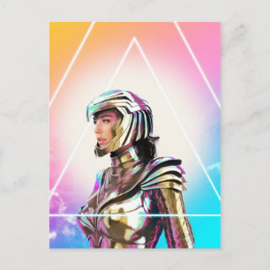 W84 Lo Fi Wonder Woman Golden Armor Portret Uitnodiging Briefkaart