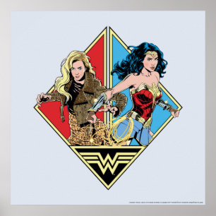 W84   Retro Comic Barbara Minerva en Wonder Woman Poster