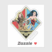 W84 | Retro Comic Barbara Minerva en Wonder Woman Sticker (Vel)