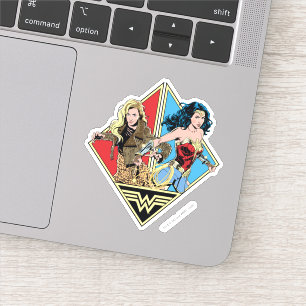 W84   Retro Comic Barbara Minerva en Wonder Woman Sticker