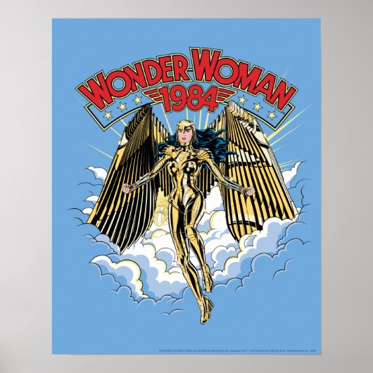 W84 | Retro Comic Gold Armor Wonder Woman Poster (Voorkant)