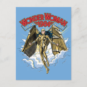 W84 Retro Comic Gold Armor Wonder Woman Uitnodiging Briefkaart