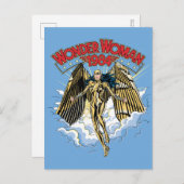 W84 | Retro Comic Gold Armor Wonder Woman Uitnodiging Briefkaart (Voorkant / Achterkant)