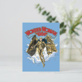 W84 | Retro Comic Gold Armor Wonder Woman Uitnodiging Briefkaart (Staand voorkant)