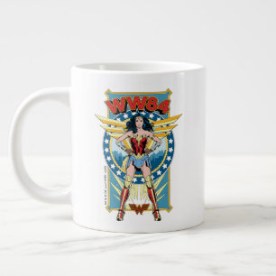 W84 Retro Comic Wonder Woman Character Badge Grote Koffiekop