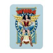 W84 | Retro Comic Wonder Woman Character Badge Magneet (Verticaal)