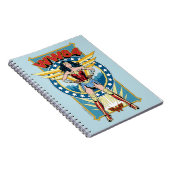 W84 | Retro Comic Wonder Woman Character Badge Notitieboek (Rechterzijde)