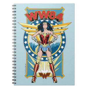 W84 Retro Comic Wonder Woman Character Badge Notitieboek