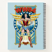 W84 | Retro Comic Wonder Woman Character Badge Notitieboek (Achterkant)