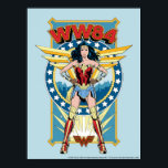 W84 | Retro Comic Wonder Woman Character Badge Poster<br><div class="desc">Wonder Woman (1984) | Een retro-stripboek-achtige badge van Wonder Woman met "WW84" geschreven overhead.</div>