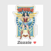 W84 | Retro Comic Wonder Woman Character Badge Sticker (Vel)