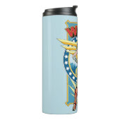 W84 | Retro Comic Wonder Woman Character Badge Thermosbeker (Gedraaid links)