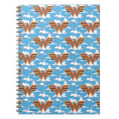 W84 | Retro Comic Wonder Woman Logo Cloud Patroon Notitieboek (Voorkant)