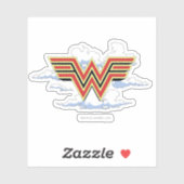 W84 | Retro Comic Wonder Woman Logo Cloud Patroon Sticker (Vel)