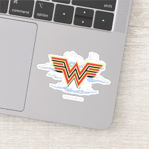 W84   Retro Comic Wonder Woman Logo Cloud Patroon Sticker