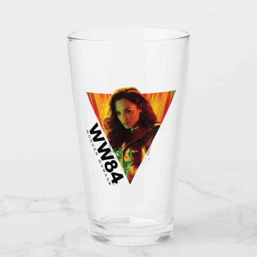 W84 | Rode-Oranje Wonder Woman Kaleidoscoop Glas (Voorkant)