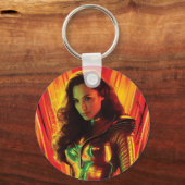 W84 | Rode-Oranje Wonder Woman Kaleidoscoop Sleutelhanger (Voorkant)