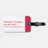 W84 | Rood zwembad Logo en sterren Bagagelabel (Achterkant horizontaal)