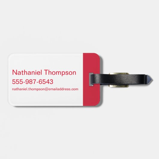 W84 | Rood zwembad Logo en sterren Bagagelabel (Achterkant horizontaal)