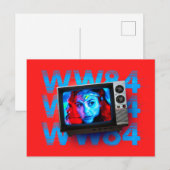 W84 | Statische tv-set voor Wonder Woman Retro Uitnodiging Briefkaart (Voorkant / Achterkant)