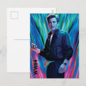 W84 | Steve Trevor Kaleidoscoop blauw-groen Uitnodiging Briefkaart (Voorkant / Achterkant)