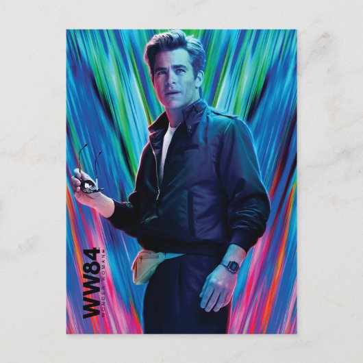 W84 | Steve Trevor Kaleidoscoop blauw-groen Uitnodiging Briefkaart (Voorkant)