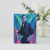 W84 | Steve Trevor Kaleidoscoop blauw-groen Uitnodiging Briefkaart (Staand voorkant)