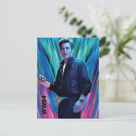 W84 | Steve Trevor Kaleidoscoop blauw-groen Uitnodiging Briefkaart (Staand voorkant)