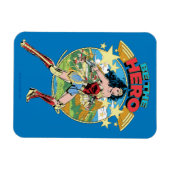 W84 | Themyscira Wonder Woman Retro Comic Art Magneet (Horizontaal)