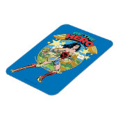 W84 | Themyscira Wonder Woman Retro Comic Art Magneet (Linkerzijde)