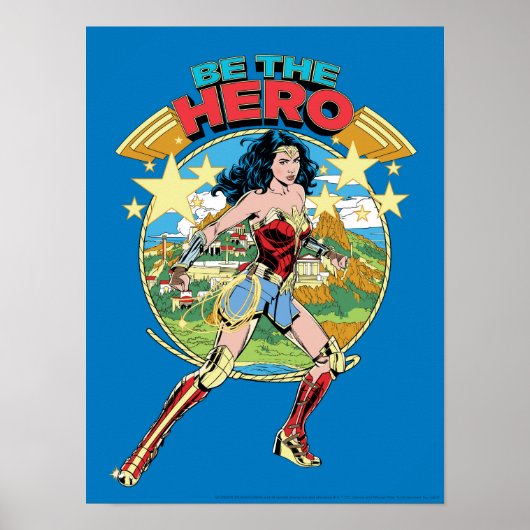 W84 | Themyscira Wonder Woman Retro Comic Art Poster (Voorkant)