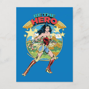 W84 Themyscira Wonder Woman Retro Comic Art Uitnodiging Briefkaart