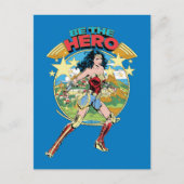 W84 | Themyscira Wonder Woman Retro Comic Art Uitnodiging Briefkaart (Voorkant)