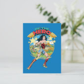 W84 | Themyscira Wonder Woman Retro Comic Art Uitnodiging Briefkaart (Staand voorkant)