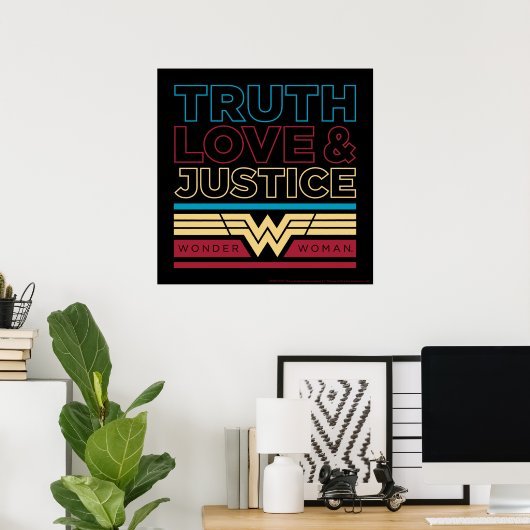 W84 | Truth Love & Justice Pattern Poster (Thuiskantoor)