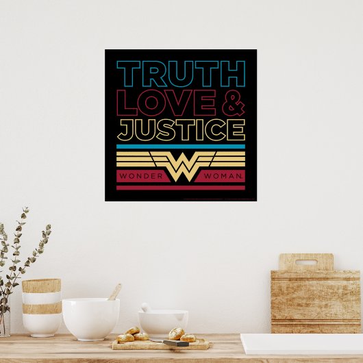 W84 | Truth Love & Justice Pattern Poster (Keuken)