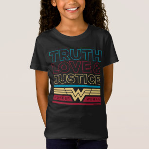 W84   Truth Love & Justice Pattern T-shirt