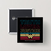 W84 | Truth Love & Justice Pattern Vierkante Button 5,1 Cm (Voorkant /achterkant)