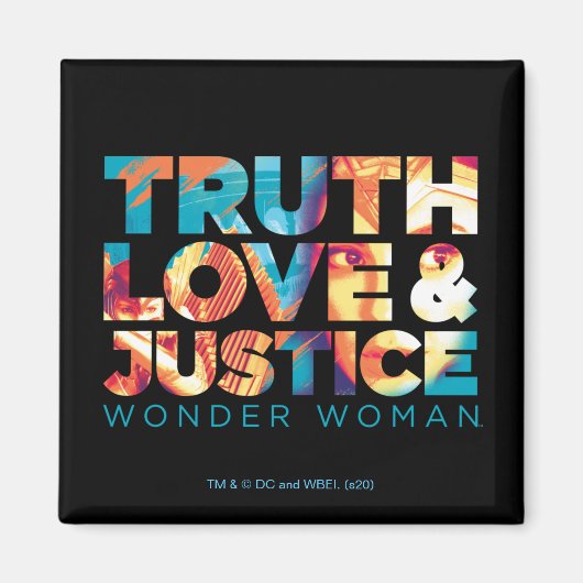 W84 | Truth Love & Justice Wonder Woman Cutout Magneet (Voorkant)