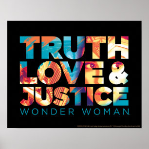 W84   Truth Love & Justice Wonder Woman Cutout Poster