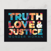 W84 | Truth Love & Justice Wonder Woman Cutout Uitnodiging Briefkaart (Voorkant)