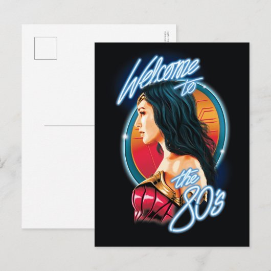 W84 | Welkom in het 80-weideportret van Wonder Wom Uitnodiging Briefkaart (Voorkant / Achterkant)