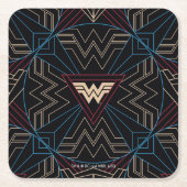 W84 | Wonder Woman Circular Geometric Pattern Kartonnen Onderzetters (Voorkant)