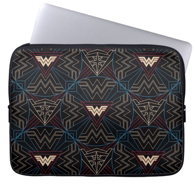 W84 | Wonder Woman Circular Geometric Pattern Laptop Sleeve (Voorkant)
