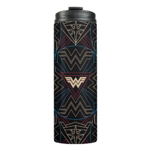 W84   Wonder Woman Circular Geometric Pattern Thermosbeker