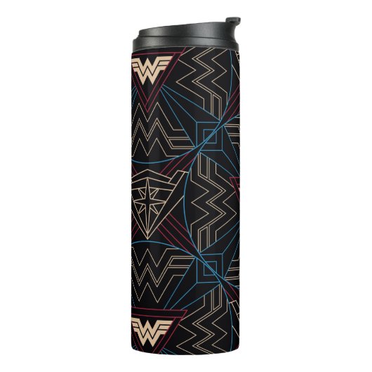 W84 | Wonder Woman Circular Geometric Pattern Thermosbeker (Gedraaid links)