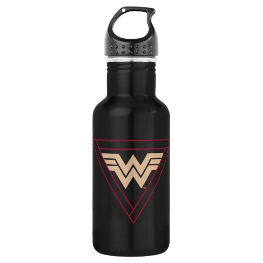 W84 | Wonder Woman Circular Geometric Pattern Waterfles (Voorkant)